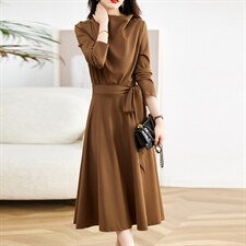 现货-2023秋季新款时尚气质显瘦大摆连衣裙，女装连衣裙，新思路