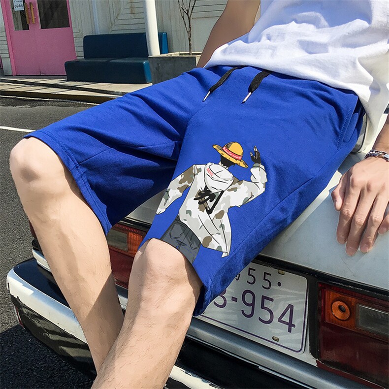 现货休闲短裤男五分裤路飞短款D,男装休闲裤,星座308B-2