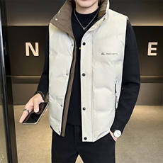 新款男士羽绒服马甲白鸭绒标309B-3-9853-P98，男装羽绒服，星座1409-3