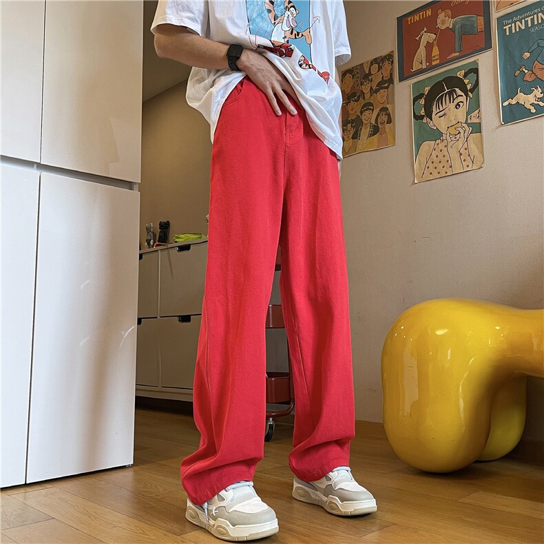 24年春夏季水洗高街vibe直筒宽松阔腿五色牛仔裤NZ2310-P55控78,男装牛仔裤,星座1002-1