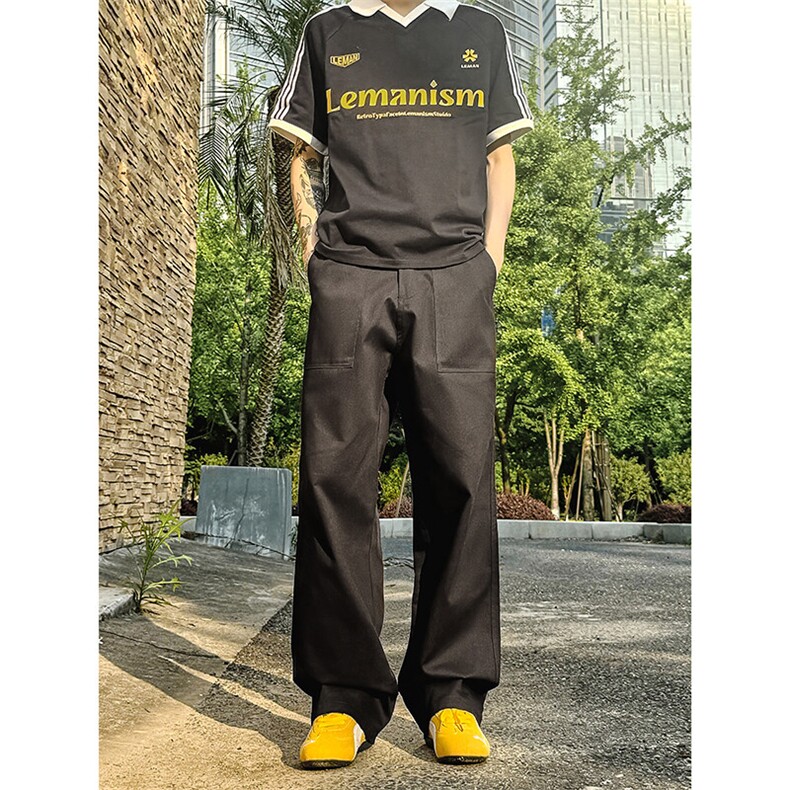XK438-P50黑色美式直筒夏季裤子男款高级休闲裤,男装休闲裤,电商A178