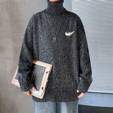 ！冬季加厚高领毛衣男百搭印花针织衫学生长袖打底衫GM601P55，男装针织衫/毛衣，电商B220