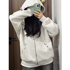 现货1014-1WY003TP75秋装重磅开衫刺绣男女生卫衣卫衣外套，女装短外套，星座1014-1
