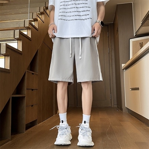 夏季侧边条纹短裤潮流宽休闲百搭运动五分裤图片