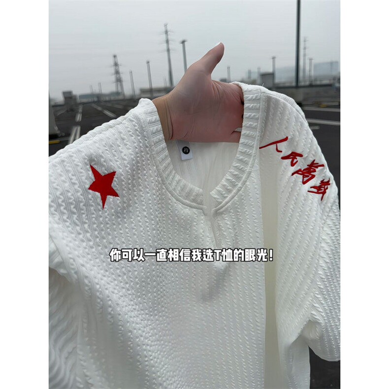 XZ809A/FFF03/特P24/控48美式V领坎肩万针绣花T恤,男装T恤,星座809A(原222-1)