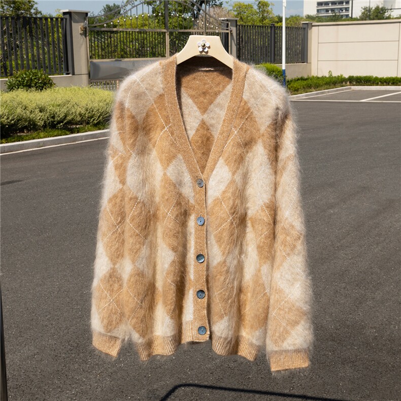 2025秋冬百搭时尚简约菱形户口羊绒衫，女装羊绒衫，诚赞羊绒