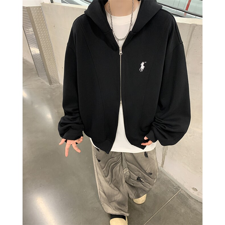 W6165 P75 控108 高品质刺绣双拉链头开衫卫衣男女图片