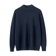 2025年秋季半高领时尚百搭通勤简约休闲长袖青春流行，男装羊绒套衫，朝思纯山羊绒