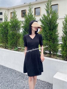 气质修身显瘦连衣裙订制材质图片
