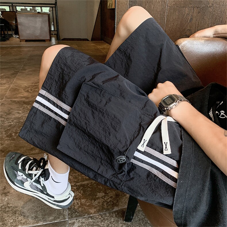 夏季薄款冰丝工装短裤男潮牌速干百搭运动日系休闲5分透气中裤子,男装牛仔裤,星座410-6（原星座1304-1）