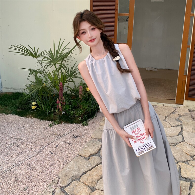 夏季新款现货休闲套装裙-2d075-p155-k218,女装连衣裙,2D075