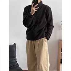 高品秋冬情侣双层复合加绒加厚摇粒绒立领夹克外套男女A1066-P56，男装夹克，星座1505