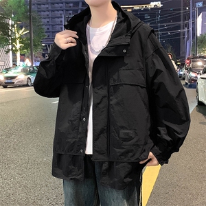 港风连帽冲锋衣情侣外套防风防水夹克男XY-JK2386-P110图片