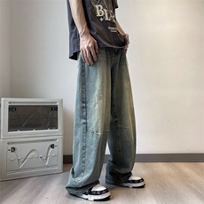 K121-P40日系复古宽松型直筒牛仔裤，男装休闲裤，星座1501-1
