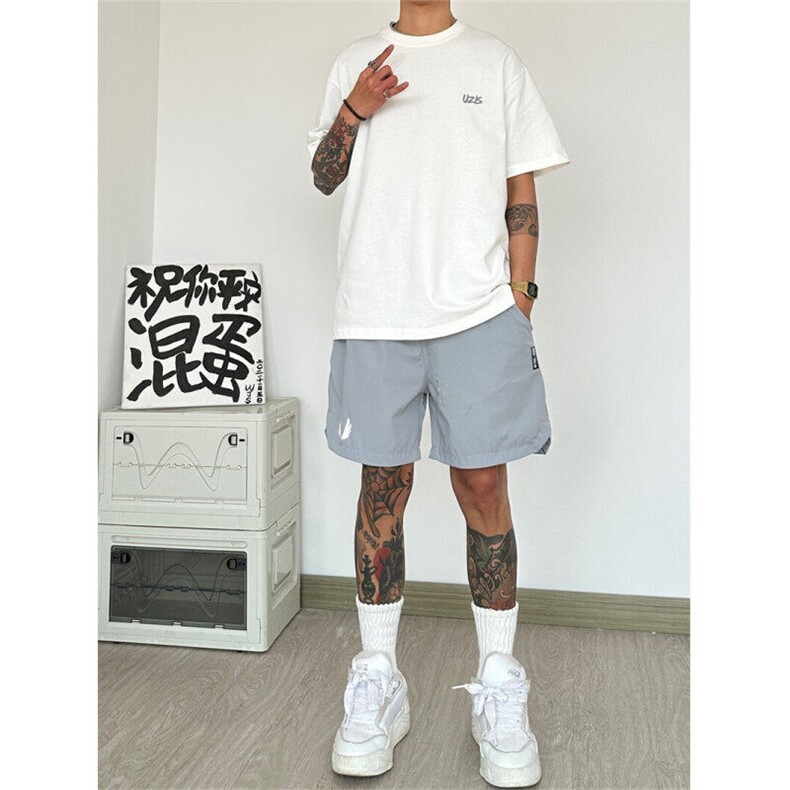 夏季新款户外运动短裤潮流宽松休闲健身短裤,男装牛仔裤,星座410-7
