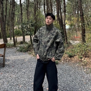 W9956-P53 网图现货 美式高街潮牌迷彩高质量防晒服立领夹克外套图片