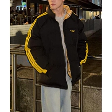 条纹撞色情侣棉衣男女冬季短款立领面包服棉服外套MJ27，男装棉衣，星座1116A（原606A-3）