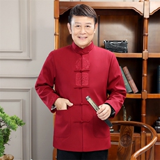汉服老年人唐装爸爸秋冬爷爷外套夹克2022风男装YDC9003-P115，男装夹克，星座1105-3