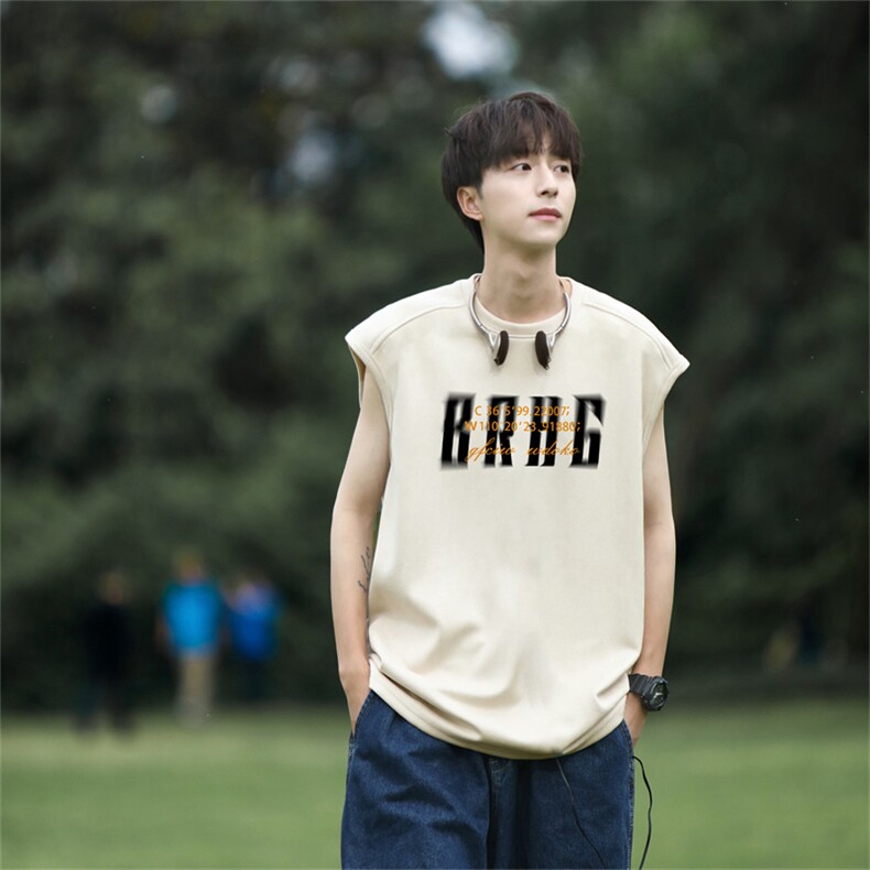 麂皮绒背心坎肩男T恤美式港风潮JB3172-P25控38图片