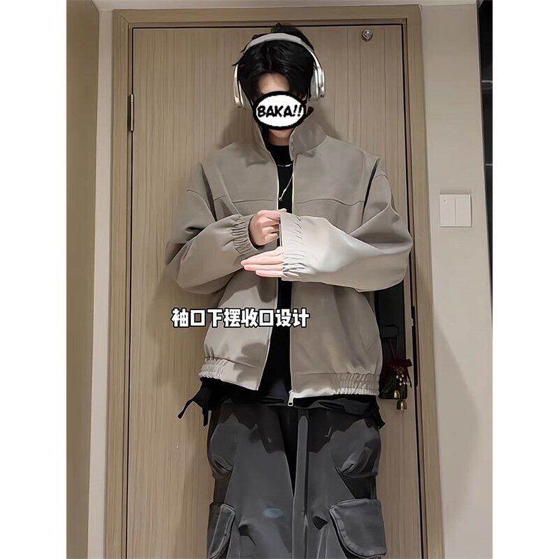 春季新款港风美式潮流痞帅短款立领飞行员夹克XZ213-JK1001-P70,男装夹克,星座213