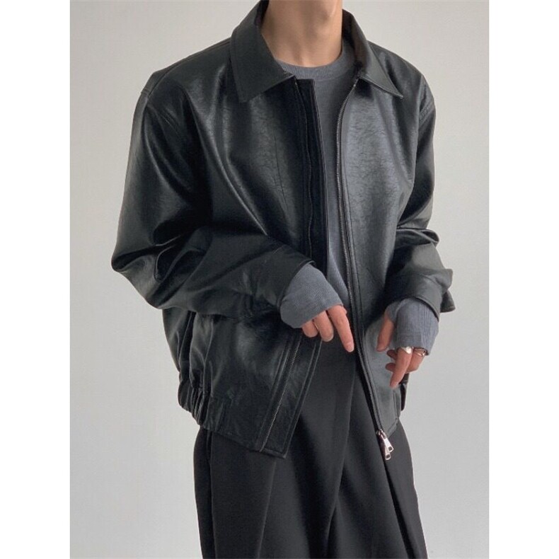 Cleanfit痞帅高街风Pu皮衣潮男机车服皮夹克外套网图W6431-P68,男装皮衣,星座412-1
