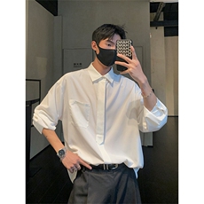 假领带垂冰感长袖衬衣C7097-TP3558秋季通勤休闲衬衫韩版男，男装衬衫，电商A102