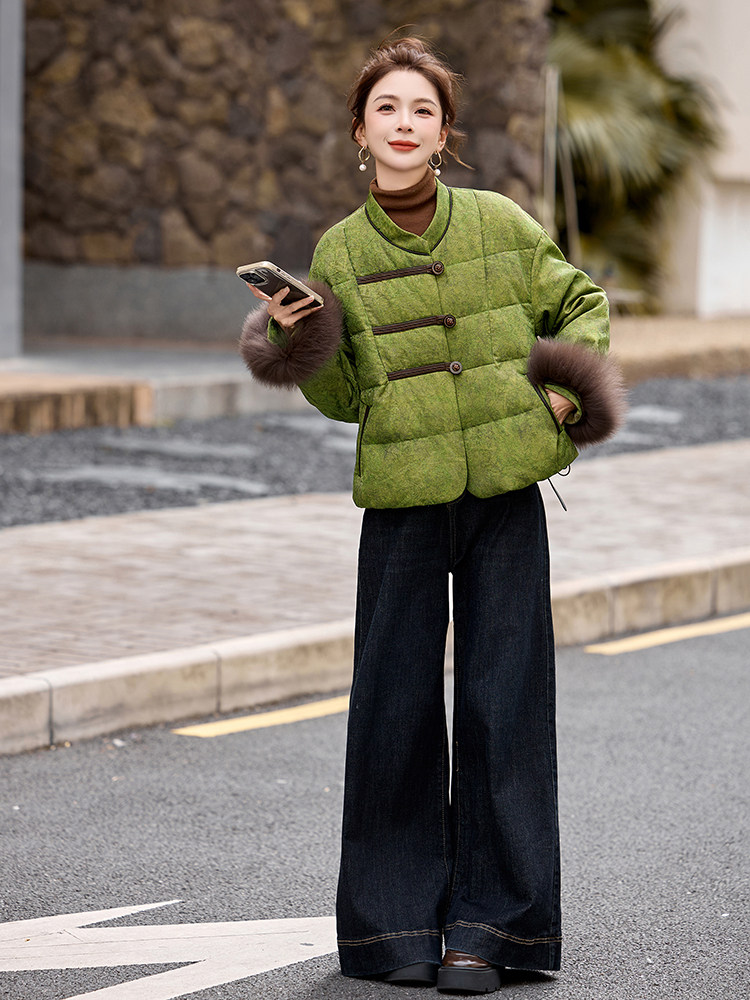 2025年冬季中式白鸭绒羽绒服外套,女装羽绒服,橙子家