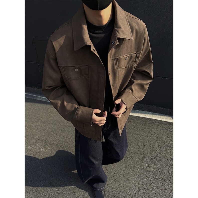 2026春季cleanfit扎染翻领PU夹克大码机车皮衣J5207-特P75控118,男装夹克,电商A001