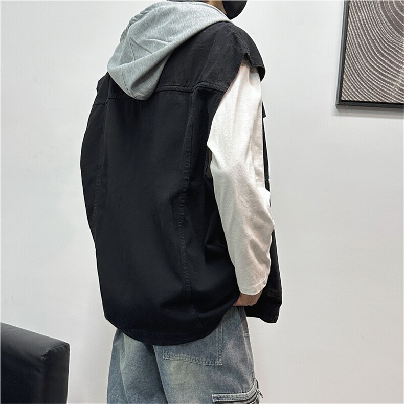 MJ213-p58-限价78M-5XL现货宽松可脱卸大码牛仔马甲多口袋,男装背心/马甲,星座116