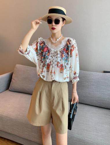 【夏季新款】印花上衣西装短裤两件套，女装西装，笑思源