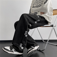 麂皮绒美式直筒长裤男款小众vibe秋冬休闲长裤A061-AX00453-P60，男装休闲裤，电商A061
