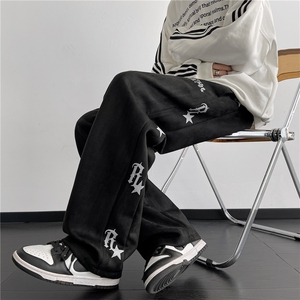 麂皮绒美式直筒长裤男款小众vibe秋冬休闲长裤A061-AX00453-P60图片