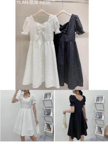 夏季珍珠连衣裙，女装连衣裙，依岸