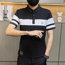 PL038-特P40社会小伙POLO衫短袖T恤男夏季潮流修身拼接时尚翻领，男装Polo衫，电商D310B