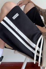 夏季男美式条纹拼接速干设计感休闲短裤X416B-1-DK3122-特P25控58，男装牛仔裤，星座416B-1