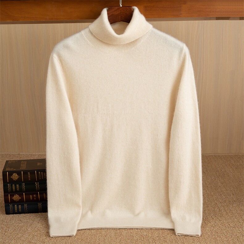 秋冬季35%休闲基础款12针男士高翻领衫男装，男装羊绒套衫，佑昭祥羊绒