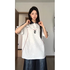 BK909CC-特P46美式复古字母拼接运动polo短袖t恤男女，男装T恤，星座1007（原301D）