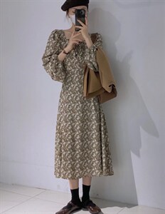 打底碎花裙图片