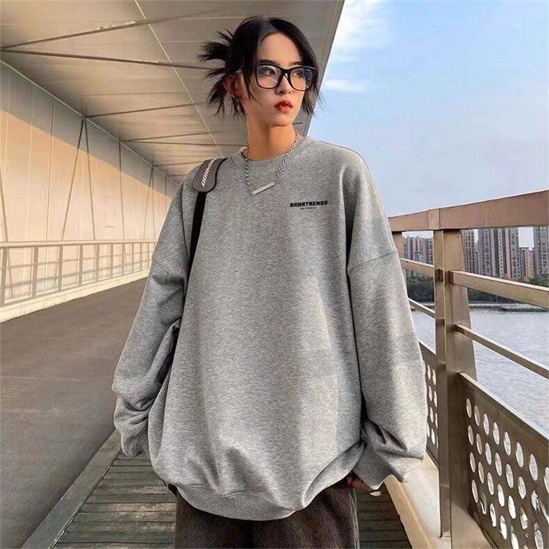 抖音得物 现货高品质美式宽松圆领印花卫衣 新款重磅卫衣 ADY117图片