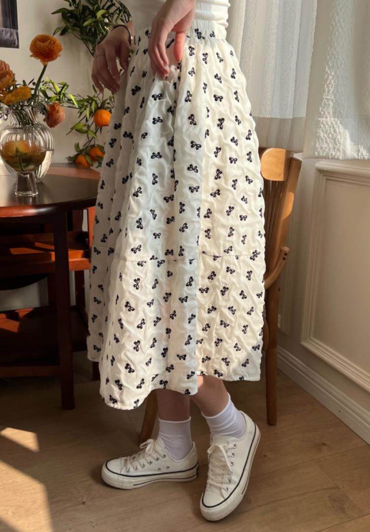 蝴蝶结半裙，女装半身裙，唯品