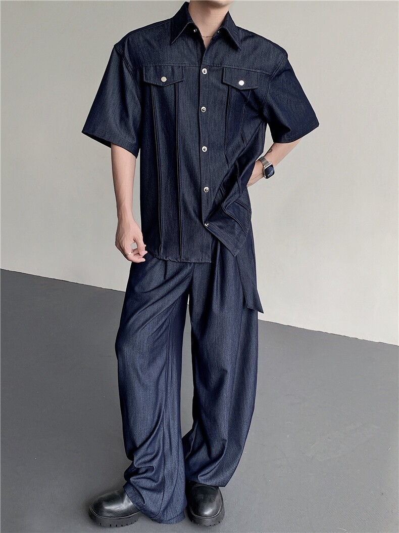 现货25老钱风质感坑条轻奢西服休闲套装TZ20裤子p78衣服p78,男装西服,电商B288