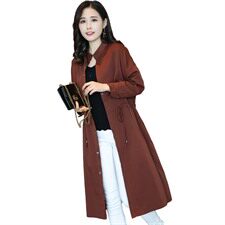风衣纯色2021年秋季长袖中长款修身显瘦个性简约潮流口袋排扣，女装风衣，尚洛菲