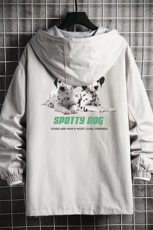 JK41263-P85纯棉连帽夹克男士大码工装男上衣外套网格挂拍，男装夹克，电商A040A