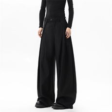 美式复古通勤百搭黑色直筒阔腿西裤女2026宽松直筒高级感休闲裤，男装西裤，星座715-4