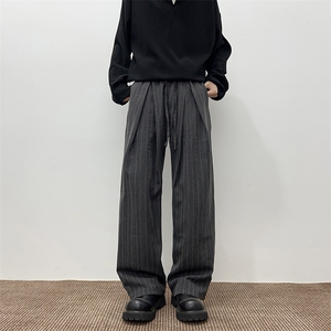 美式复古条纹休闲裤男款春秋季高级感宽松休闲西装裤子YZ8067-P50图片