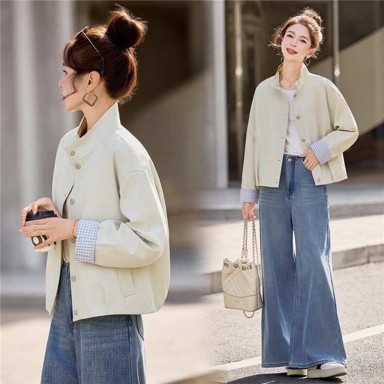 小个子短外套女2026年春季女士标准短款纯色25-29周岁上衣,女装短外套,悦祺