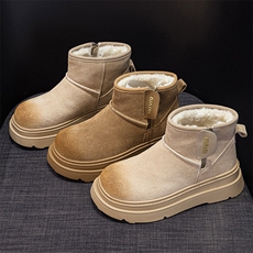 雪地靴女2024年冬季新款厚底加绒加厚防滑厚底增高百搭保暖女短靴，女鞋雪地靴，电商A223