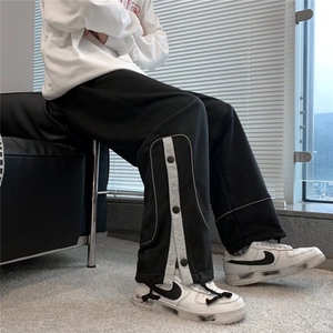 工装裤男春季潮牌痞帅直筒休闲裤排扣裤K230P33图片