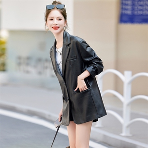 皮衣外套女2023春秋季新款小个子时尚休闲高级感气质短款外套上衣图片