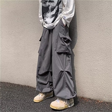 工装裤男潮牌ins高街抽绳嘻哈宽松束脚阔腿裤G182P43，男装休闲裤，星座1116-2